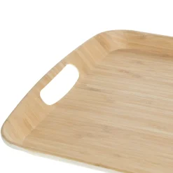 Bandeja Hecha De Bambú 38x26Cm
