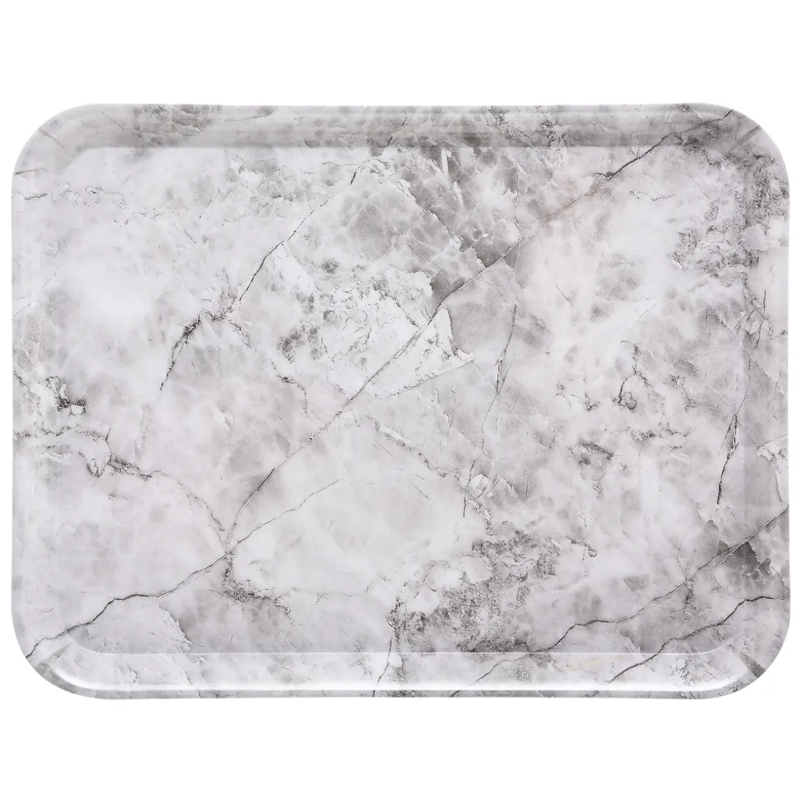 Bandeja Melamina Mármol Blanco 43x33Cm
