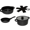 Batería de cocina 3 piezas negro 24cm