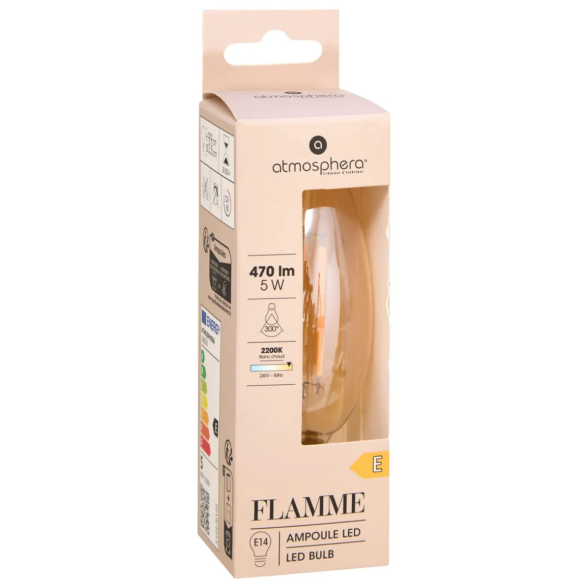 Bombilla Vintage Led Ámbar C35 2W E14