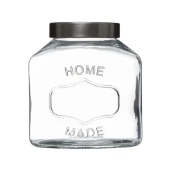 Bombonera De Vidrio C/Tapa Inoxidable 1L