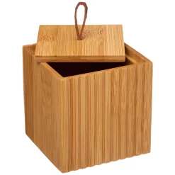 Bote P/Algodones De Bambú 9x9x9Cm