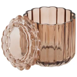 Bote para algodón FLOREA marrón de vidrio