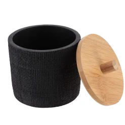 Bote para algodones con efecto malla negro