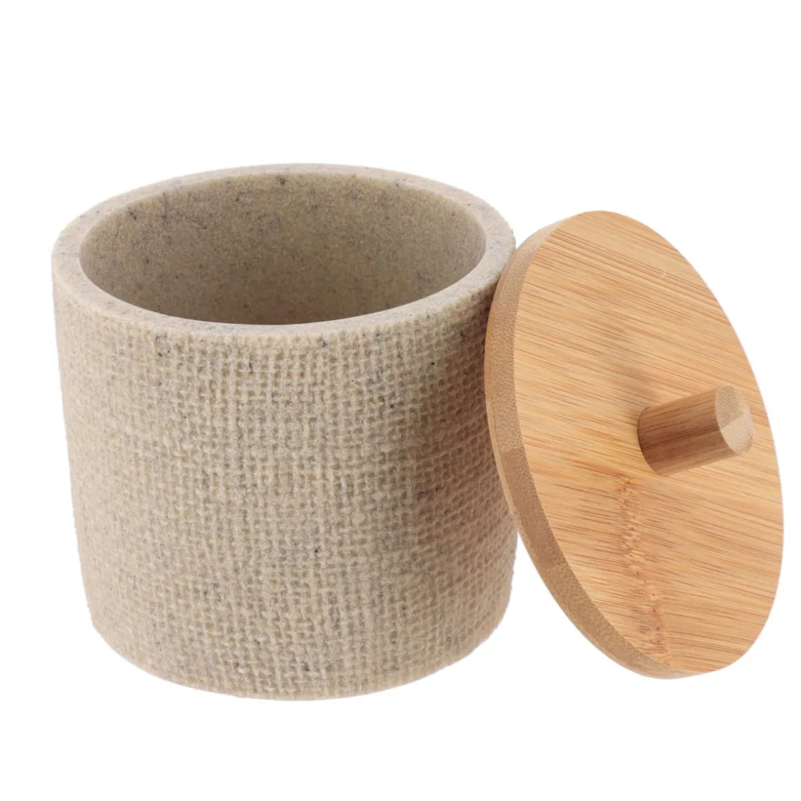 Bote para algodones efecto malla natural