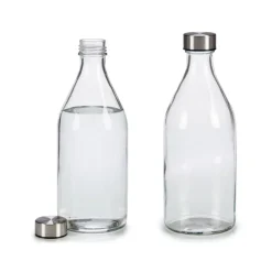 Botella De Vidrio Red. Tapa Metálica 1L