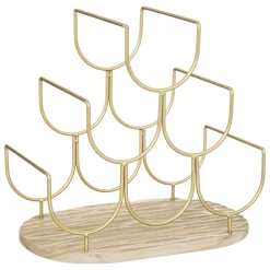 Botellero 6 botellas DOLCE RIVIERA dorado de metal