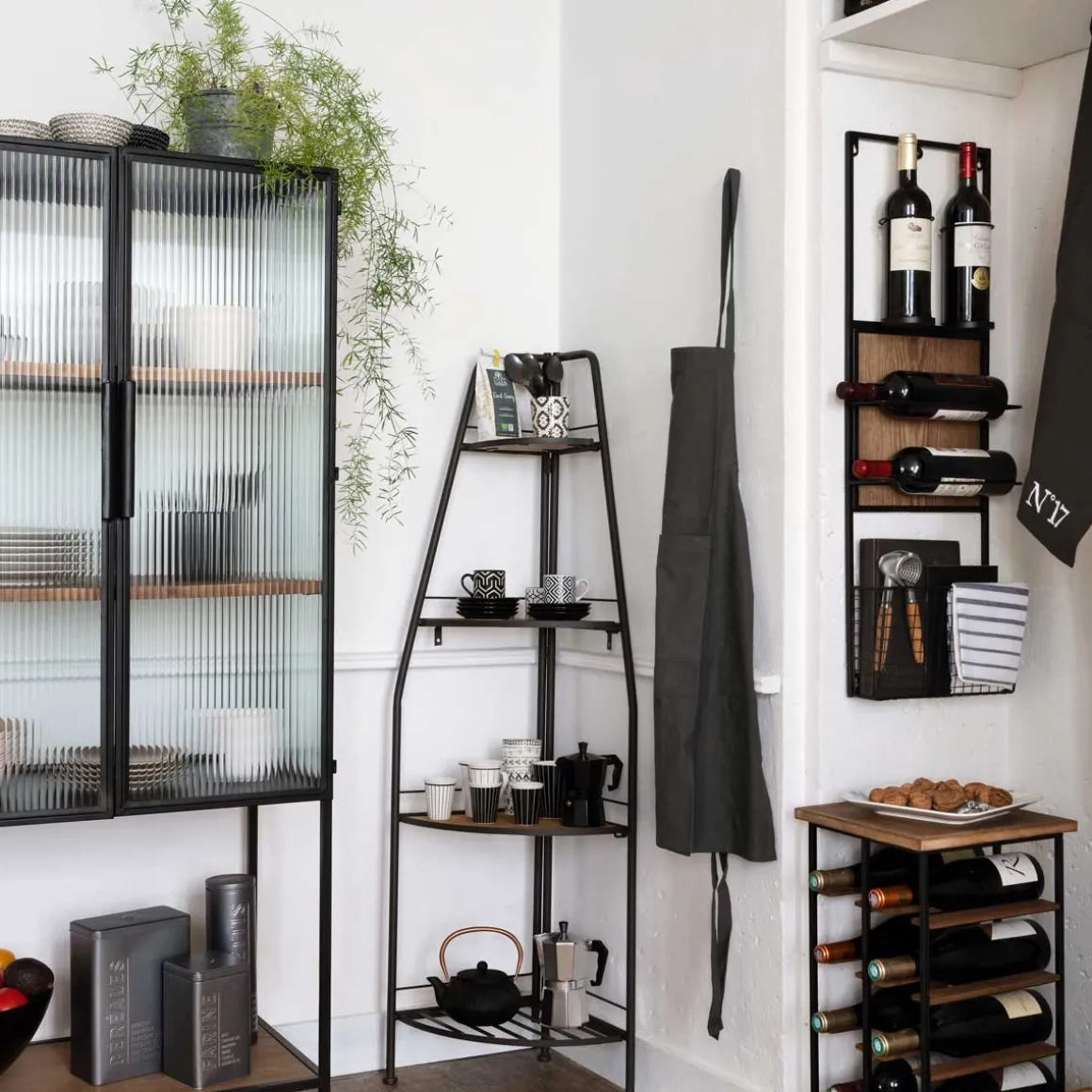 Botellero P/10 Botellas Metal/Madera