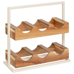 Botellero para 6 botellas beige 35cm