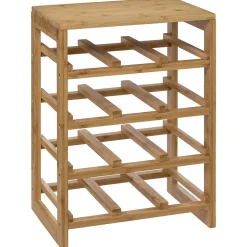 Botellero para 12 botellas de bambú