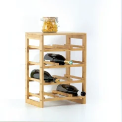 Botellero para 12 botellas de bambú