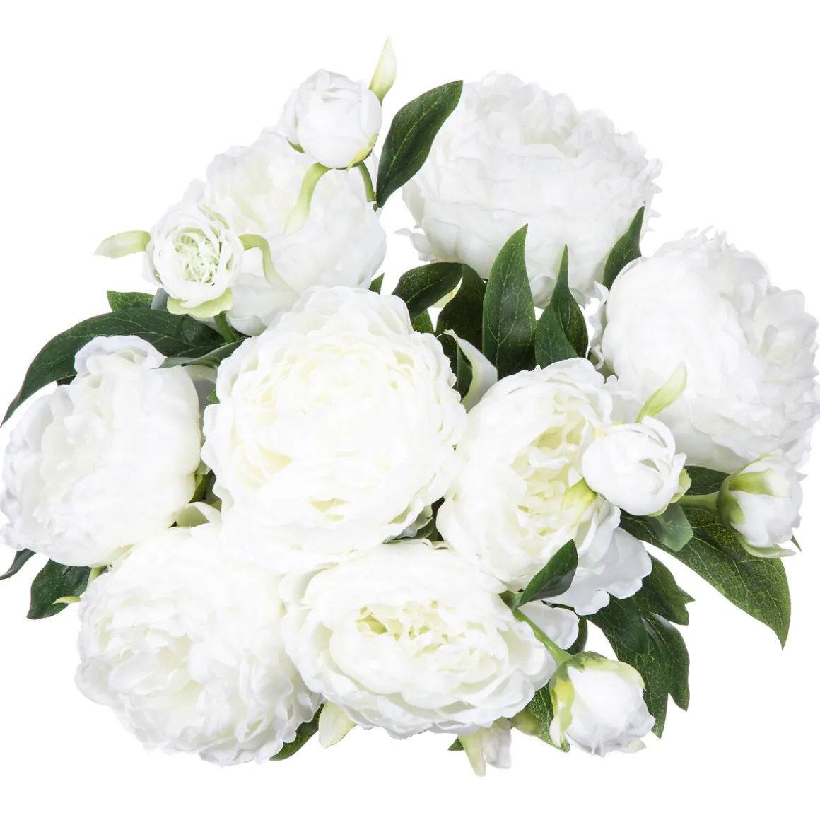 Bouquet Con 13 Peonías Blancas 50Cm