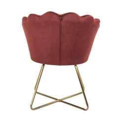 Butaca BLOOM terciopelo burdeos con patas doradas