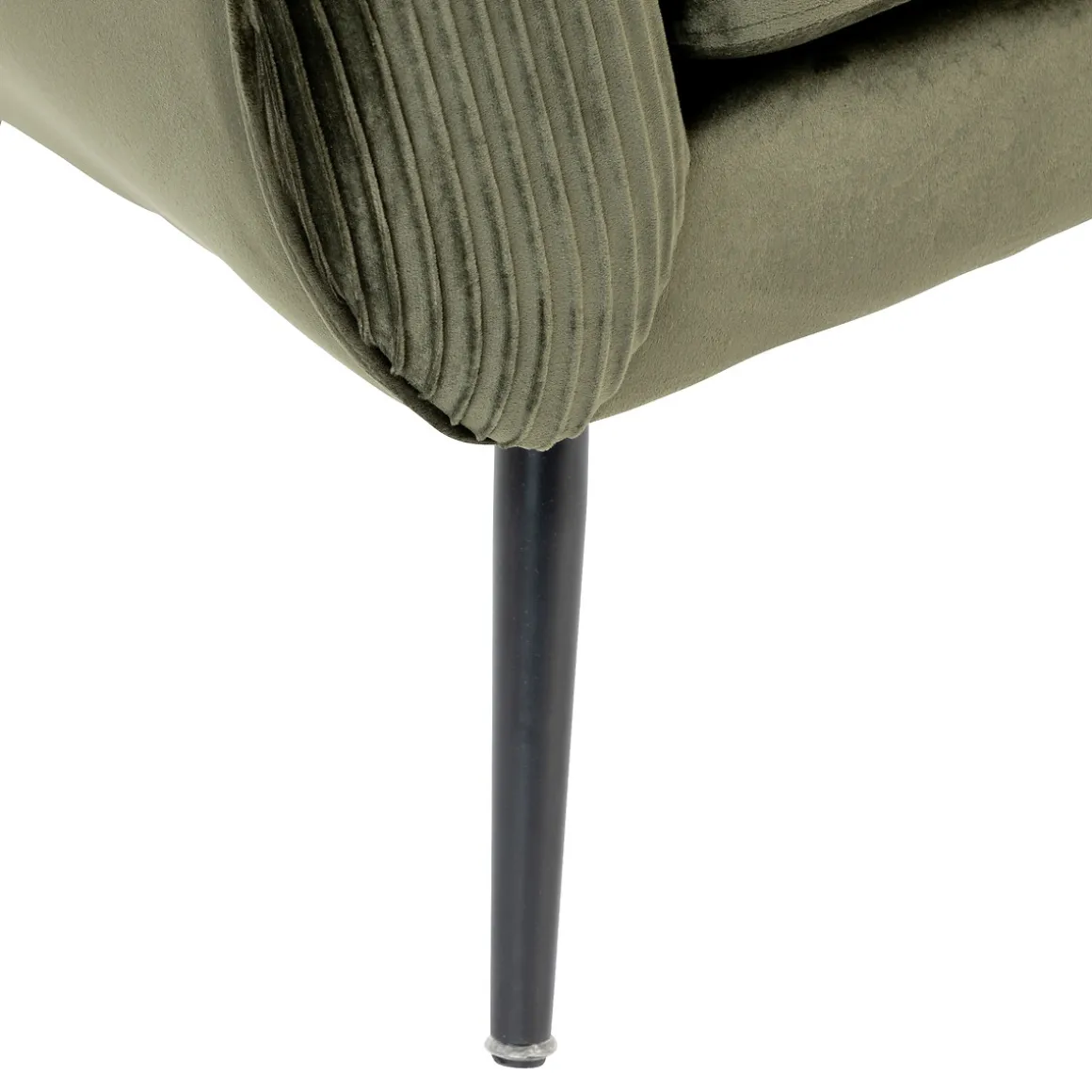 Butaca SOLARO SLOW TIME verde caqui de terciopelo
