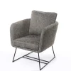 Butaca TIM gris con patas metálicas negras