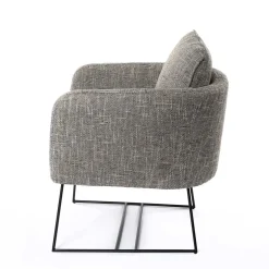 Butaca TIM gris con patas metálicas negras