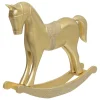 Caballo decorativo de madera dorado