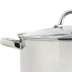 Cacerola Inoxidable C/Tapa Vidrio 30Cm