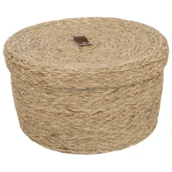 Caja ARIANNA beige de rafia 28cm