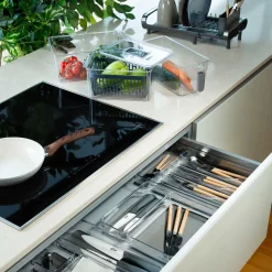 Caja de almacenaje con fondo gris 16x23,2cm