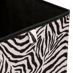 Caja de almacenaje estampado cebra 31x31cm