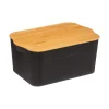 Caja de almacenaje negar c/tapa de bambú 6.5l