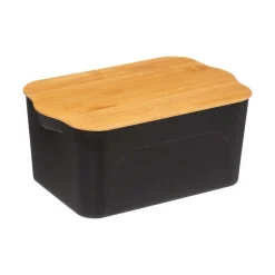 Caja de almacenaje negar c/tapa de bambú 6.5l