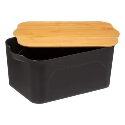 Caja de almacenaje negar c/tapa de bambú 6.5l