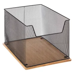 Caja De Almacenaje P/Oficina Metal/Bambú