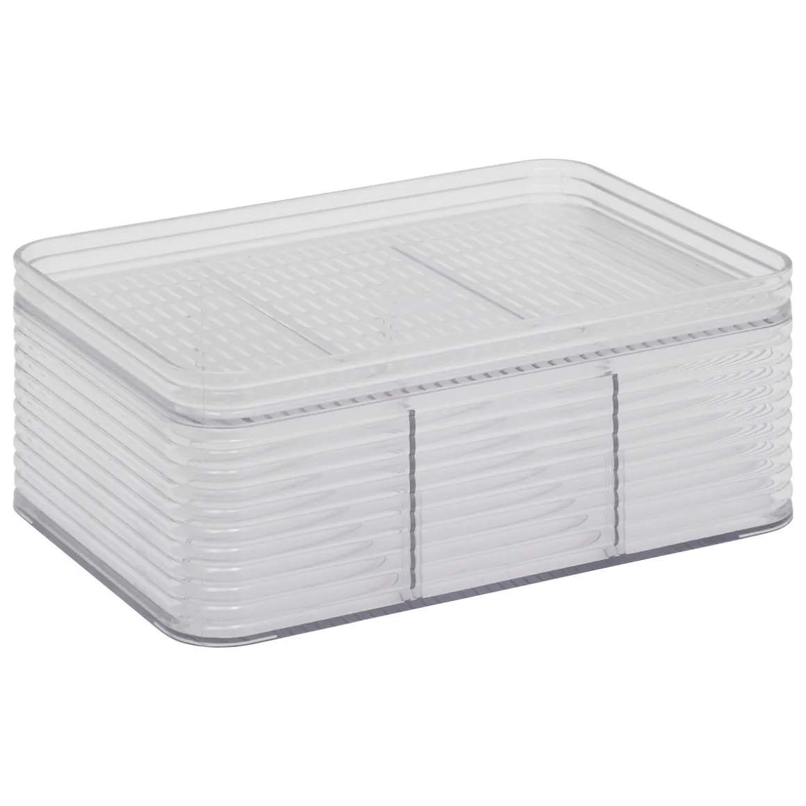 Caja de almacenje con 3 separaciones gris