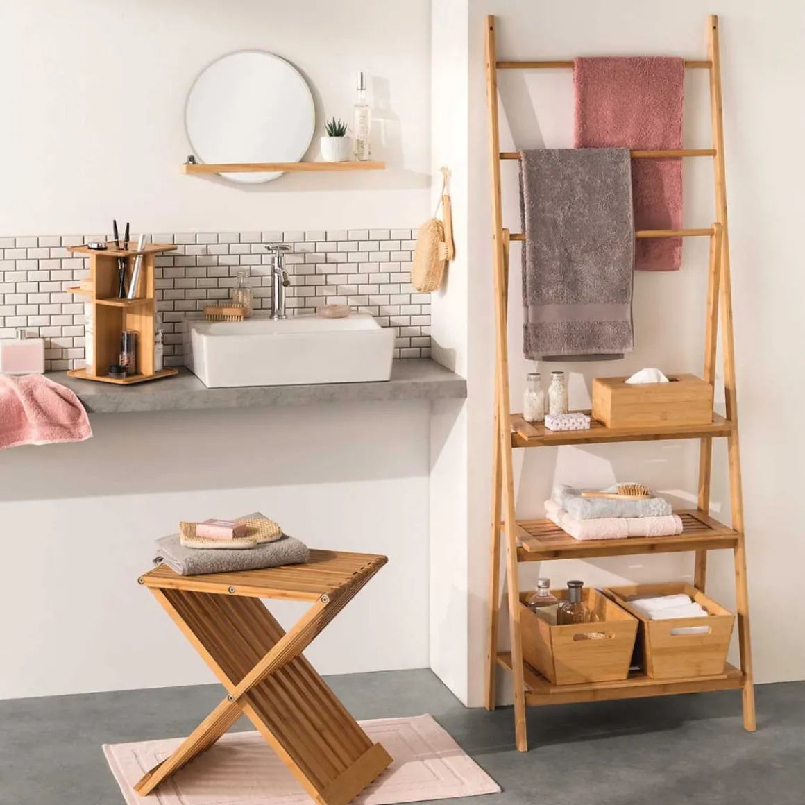 Caja De Bambú C/2 Asas 30x20x13Cm