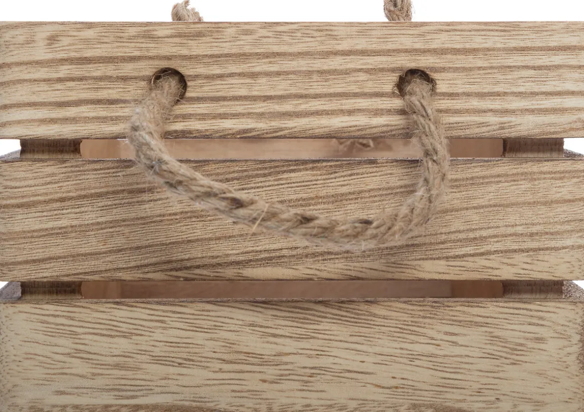 Caja De Madera Beige 35.2x25.1x15Cm