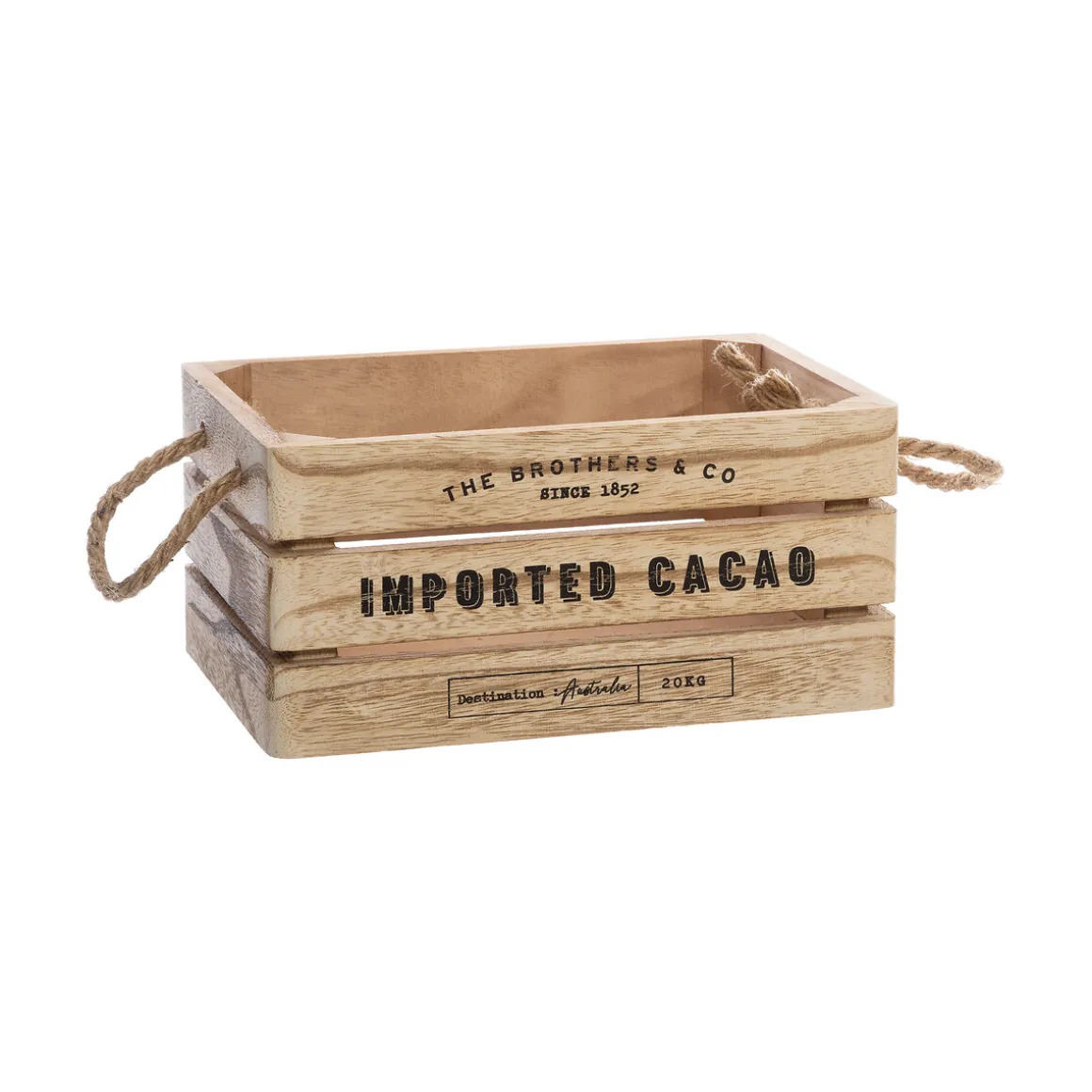 Caja De Madera Beige 23.2x17x10.9Cm