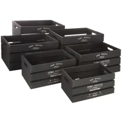 Caja De Madera Factory Negra 31x21x16Cm