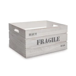Caja De Madera Fragile 28x18x14Cm