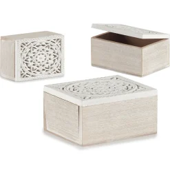 Caja Decorativa Madera Blanca 11x16x8Cm