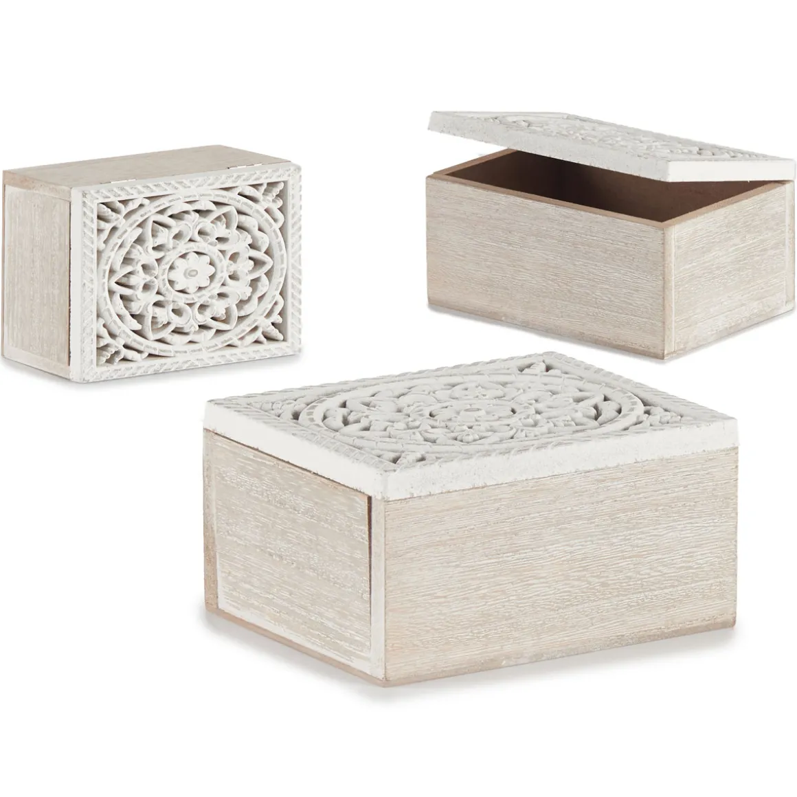Caja Decorativa Madera Blanca 11x16x8Cm