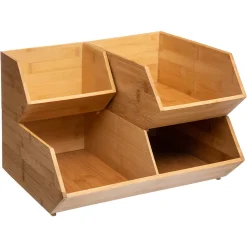 Caja Organizadora Bambú 17.5x15.5x12.5Cm