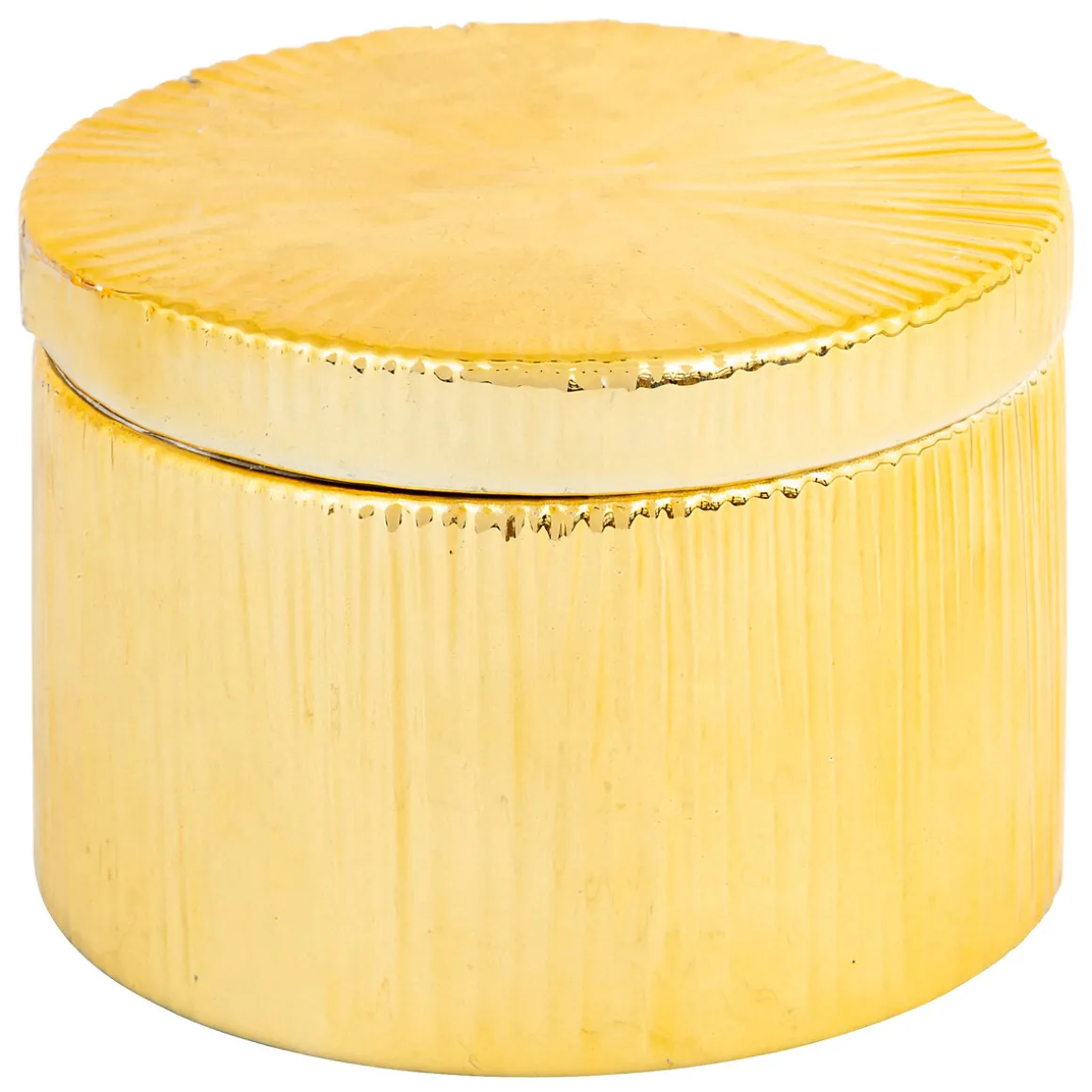 Caja Redonda De Cerámica Dorada