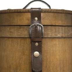 Caja Redonda De Madera 26x25x25Cm