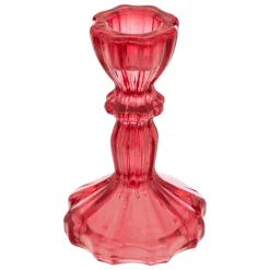 Candelabro rojo de vidrio 11cm