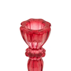 Candelabro rojo de vidrio 11cm
