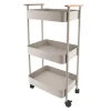 Carrito auxiliar beige con 3 bandejas