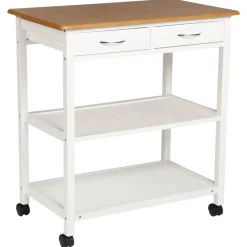 Carrito Auxiliar Blanco Para Cocina Con Division