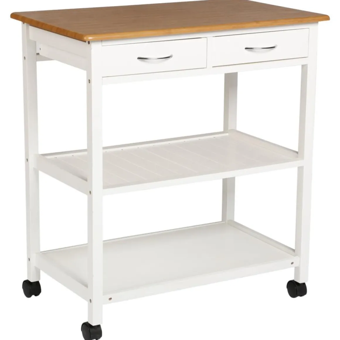 Carrito Auxiliar Blanco Para Cocina Con Division