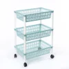 Carrito auxiliar con 3 cestas azul