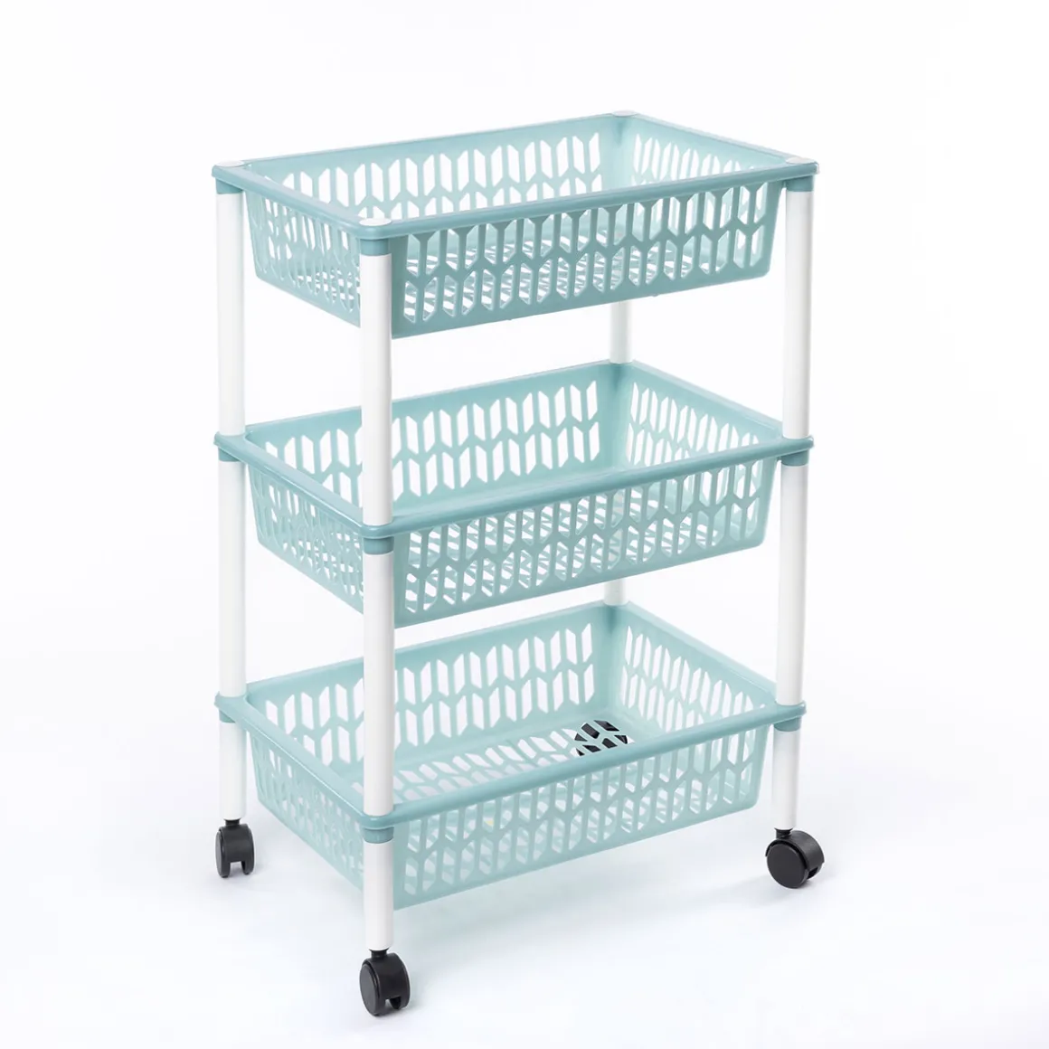 Carrito auxiliar con 3 cestas azul