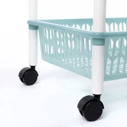 Carrito auxiliar con 3 cestas azul