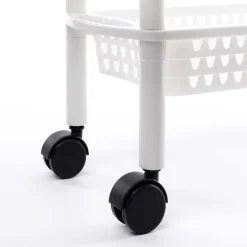 Carrito auxiliar con 3 cestos blanco