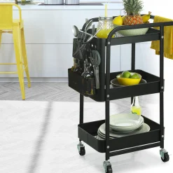 Carrito Auxiliar Metálico Negro